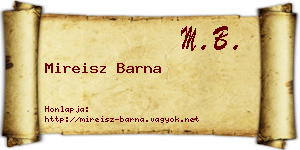 Mireisz Barna névjegykártya